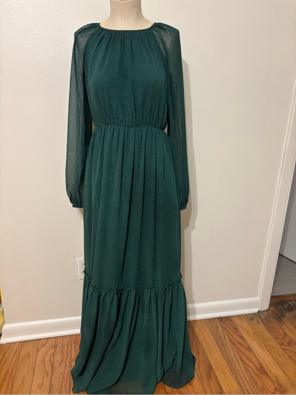 Gal Meets Glam Emerald Green Long Sleeve Maxi Dress